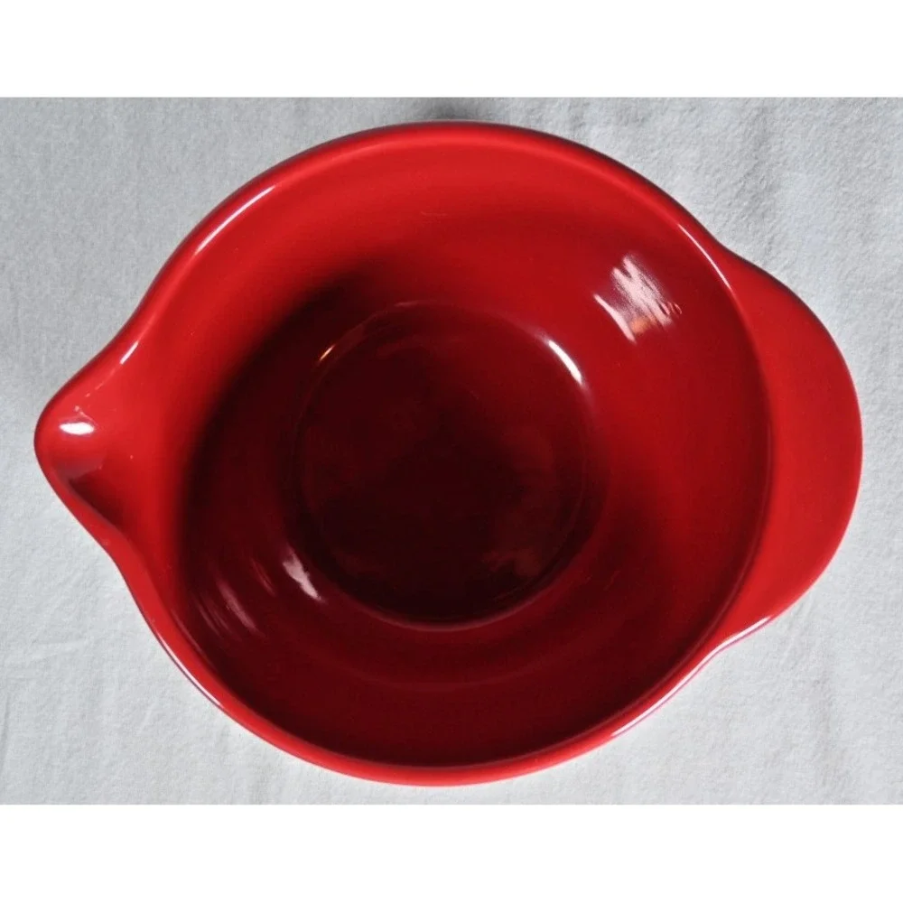 Mix It Up Red White Stoneware Mixing Bowl 5-1/4